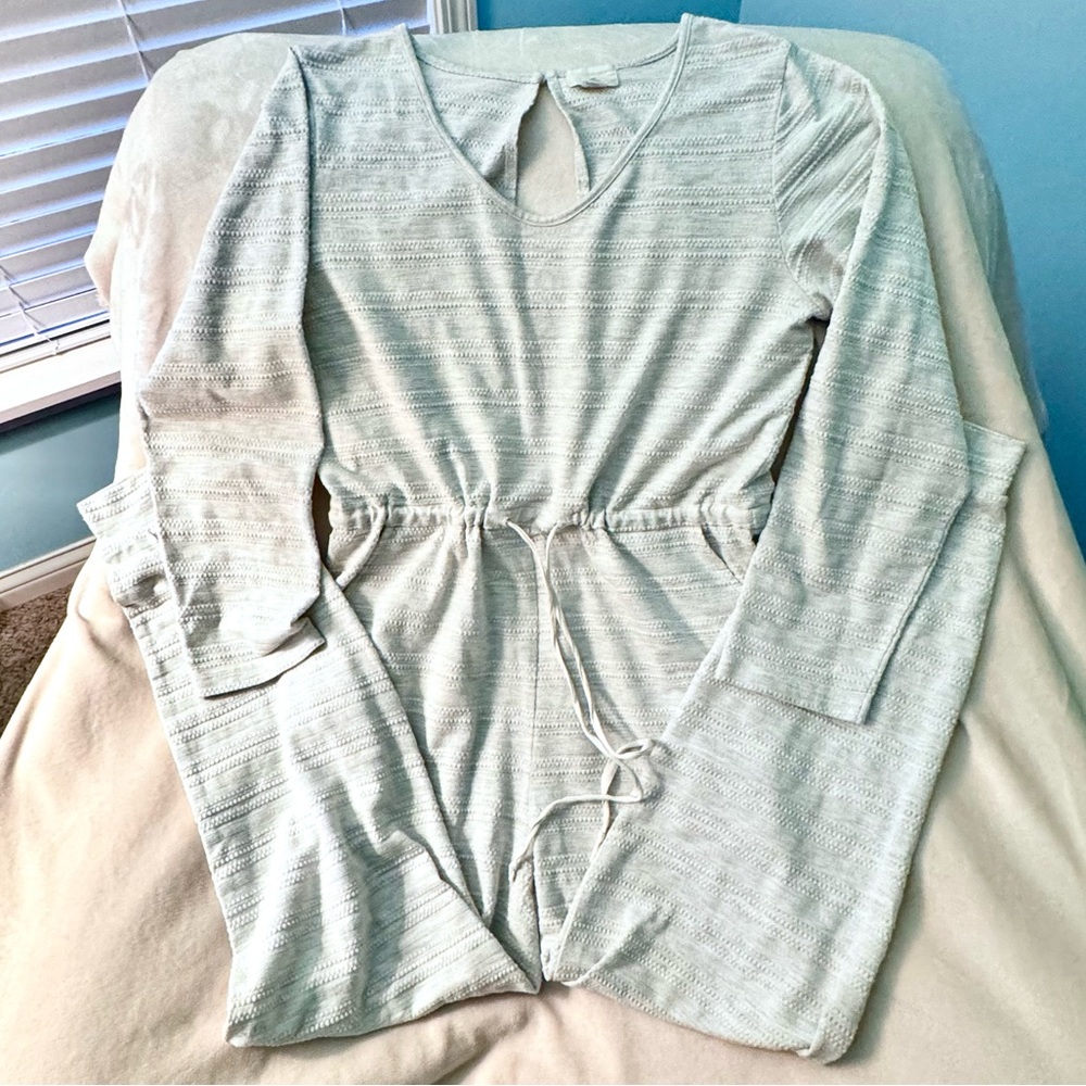World Market Long Sleeve Cotton Lounge Jumpsuit Women's Size S/M Grey EUC - Picture 1 of 6
